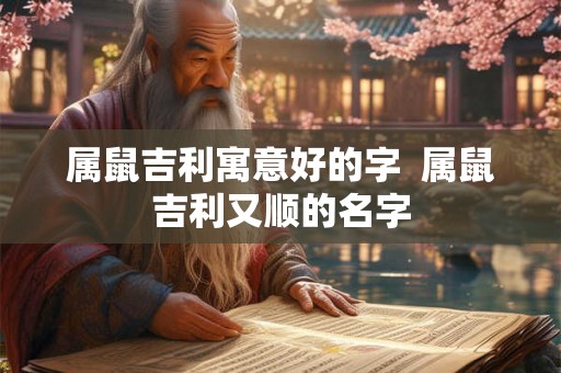 属鼠吉利寓意好的字  属鼠吉利又顺的名字