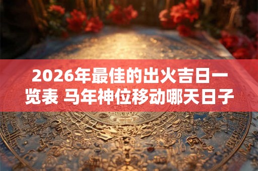 2026年最佳的出火吉日一览表 马年神位移动哪天日子好