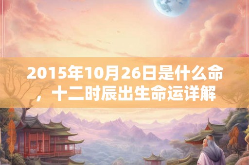 2015年10月26日是什么命，十二时辰出生命运详解