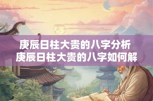 庚辰日柱大贵的八字分析 庚辰日柱大贵的八字如何解读 庚辰日柱大贵的八字分析 庚辰日柱大贵的八字如何解读