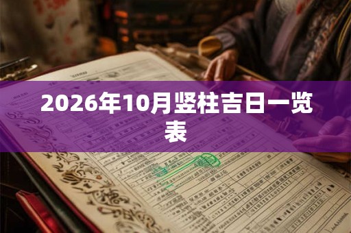 2026年10月竖柱吉日一览表