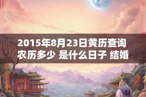 2015年8月23日黄历查询 农历多少 是什么日子 结婚吉时