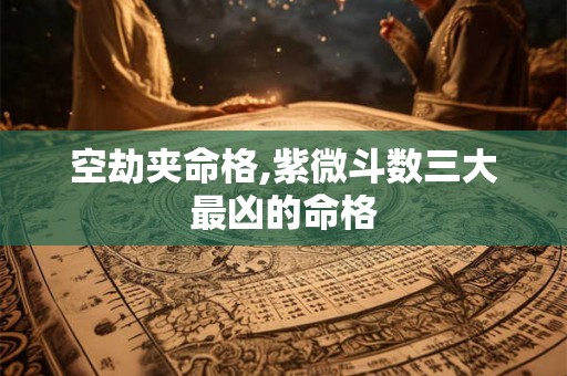 空劫夹命格,紫微斗数三大最凶的命格