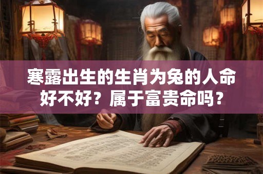 寒露出生的生肖为兔的人命好不好?属于富贵命吗? 寒露出生的生肖为兔的人命好不好?属于富贵命吗?