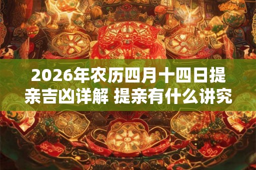 2026年农历四月十四日提亲吉凶详解 提亲有什么讲究