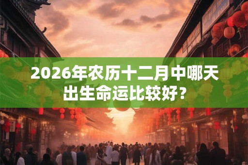 2026年农历十二月中哪天出生命运比较好？