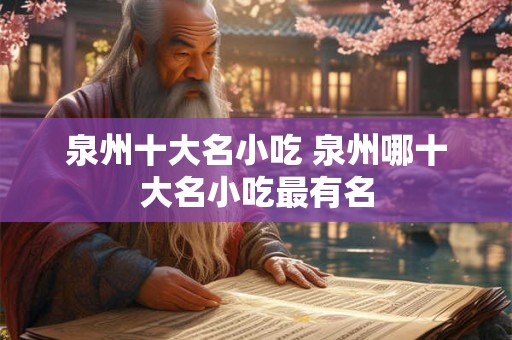 泉州十大名小吃 泉州哪十大名小吃最有名