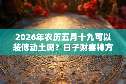 2026年农历五月十九可以装修动土吗？日子财喜神方位？