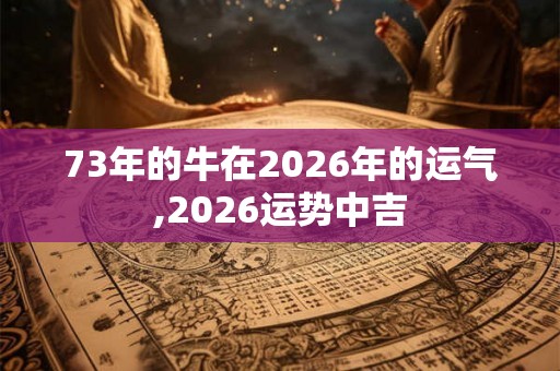 73年的牛在2026年的运气,2026运势中吉