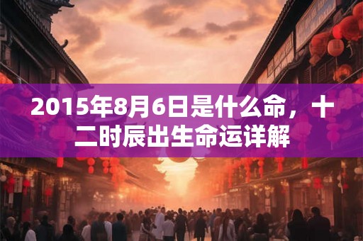 2015年8月6日是什么命，十二时辰出生命运详解