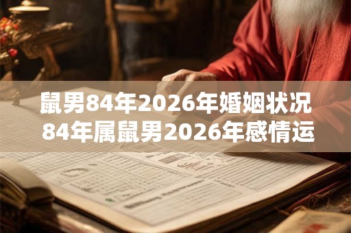 鼠男84年2026年婚姻状况 84年属鼠男2026年感情运势