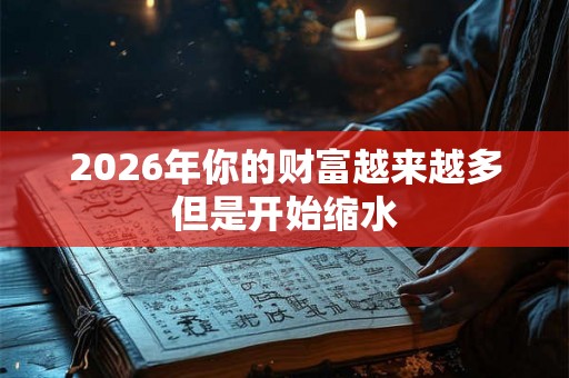 2026年你的财富越来越多但是开始缩水