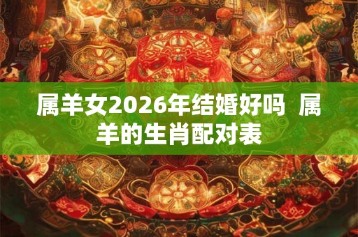 属羊女2026年结婚好吗  属羊的生肖配对表