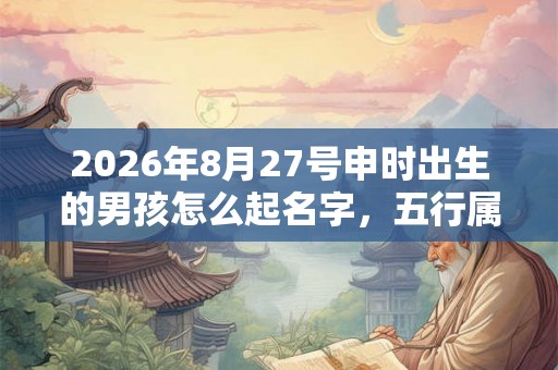 2026年8月27号申时出生的男孩怎么起名字，五行属什么