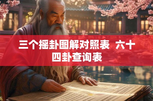 三个摇卦图解对照表 六十四卦查询表 三个摇卦图解对照表 六十四卦查询表