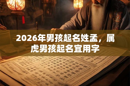 2026年男孩起名姓孟，属虎男孩起名宜用字