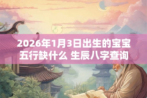 2026年1月3日出生的宝宝五行缺什么 生辰八字查询