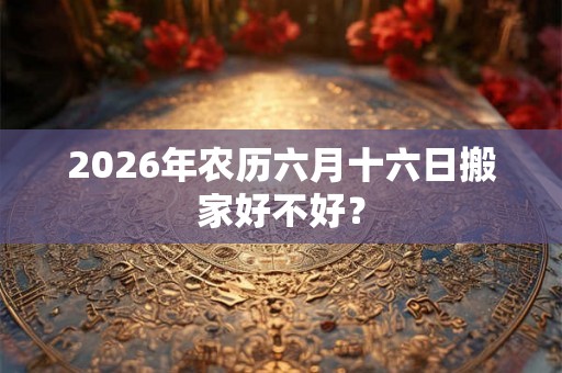 2026年农历六月十六日搬家好不好？