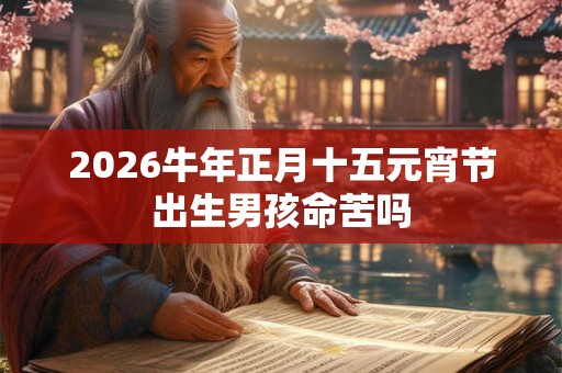 2026牛年正月十五元宵节出生男孩命苦吗