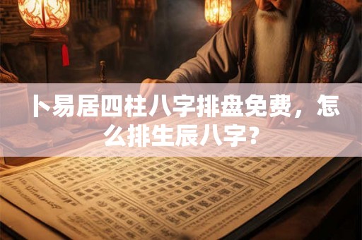 卜易居四柱八字排盘免费，怎么排生辰八字？