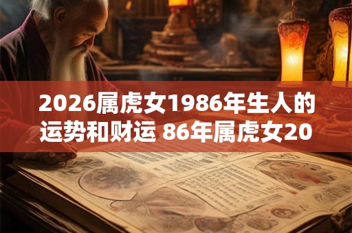 2026属虎女1986年生人的运势和财运 86年属虎女2026年运势详解