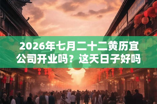 2026年七月二十二黄历宜公司开业吗?这天日子好吗 2026年七月二十二黄历宜公司开业吗?这天日子好吗