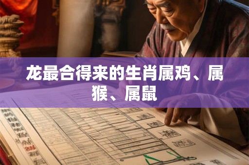 龙最合得来的生肖属鸡、属猴、属鼠