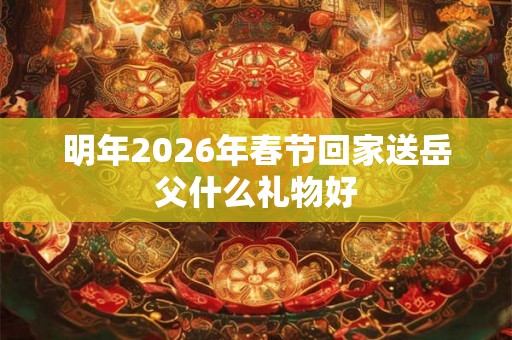 明年2026年春节回家送岳父什么礼物好