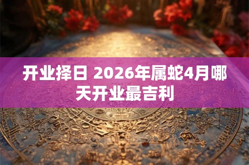 开业择日 2026年属蛇4月哪天开业最吉利