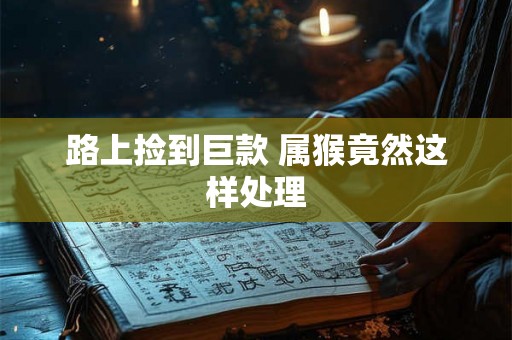 路上捡到巨款 属猴竟然这样处理