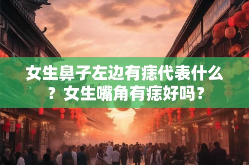 女生鼻子左边有痣代表什么？女生嘴角有痣好吗？