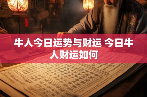牛人今日运势与财运 今日牛人财运如何