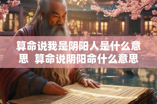 算命说我是阴阳人是什么意思  算命说阴阳命什么意思