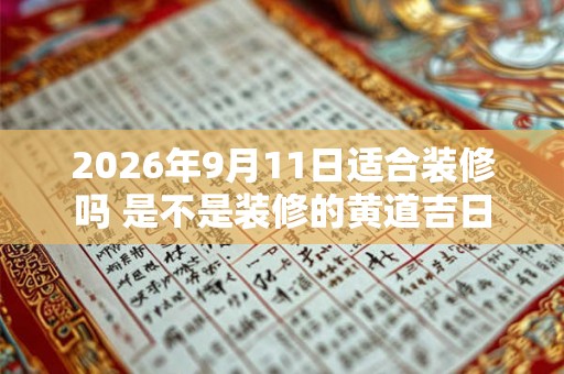 2026年9月11日适合装修吗 是不是装修的黄道吉日