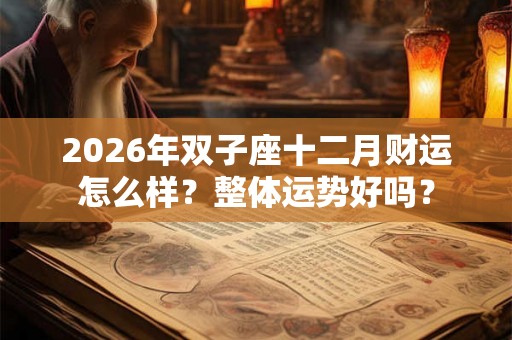 2026年双子座十二月财运怎么样？整体运势好吗？