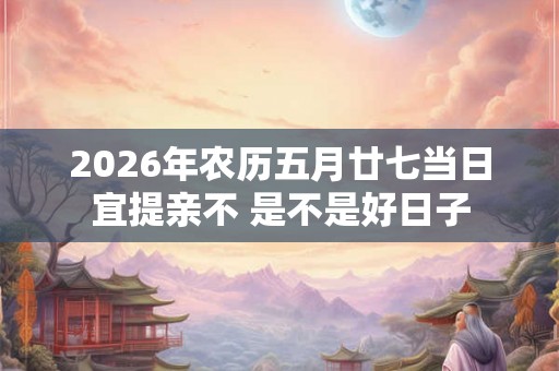 2026年农历五月廿七当日宜提亲不 是不是好日子