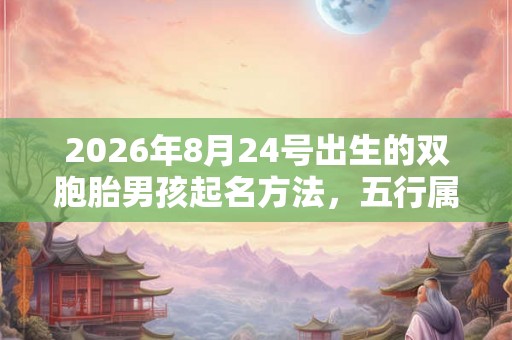 2026年8月24号出生的双胞胎男孩起名方法，五行属什么