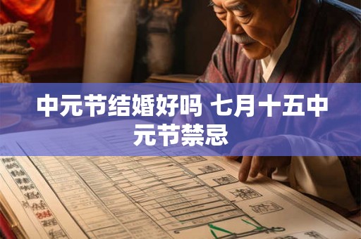 中元节结婚好吗 七月十五中元节禁忌
