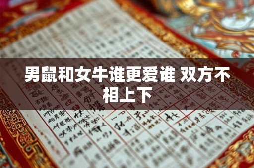 男鼠和女牛谁更爱谁 双方不相上下 男鼠和女牛谁更爱谁 双方不相上下