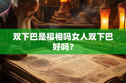 双下巴是福相吗女人双下巴好吗？