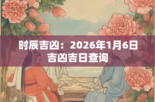 时辰吉凶:2026年1月6日吉凶吉日查询 时辰吉凶:2026年1月6日吉凶吉日查询