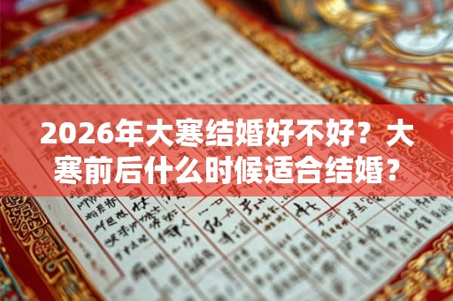 2026年大寒结婚好不好？大寒前后什么时候适合结婚？