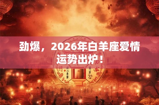 劲爆，2026年白羊座爱情运势出炉！