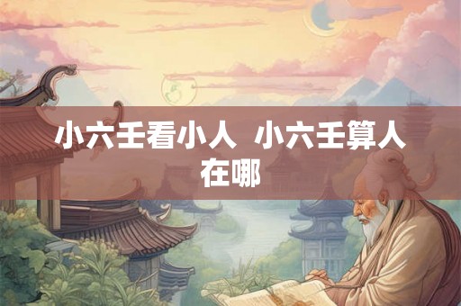 小六壬看小人  小六壬算人在哪