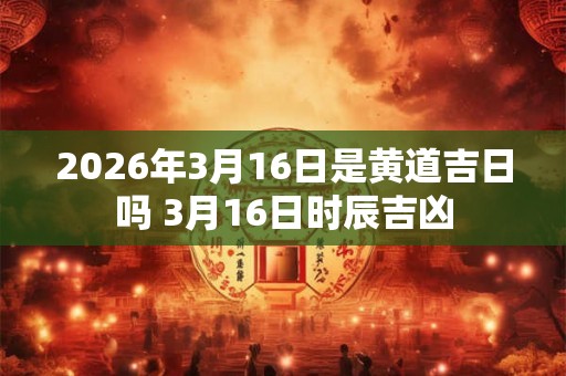 2026年3月16日是黄道吉日吗 3月16日时辰吉凶