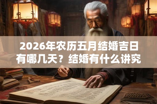 2026年农历五月结婚吉日有哪几天？结婚有什么讲究？
