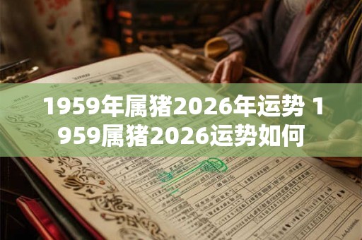 1959年属猪2026年运势 1959属猪2026运势如何 1959年属猪2026年运势 1959属猪2026运势如何