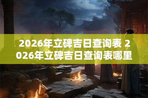 2026年立碑吉日查询表 2026年立碑吉日查询表哪里有