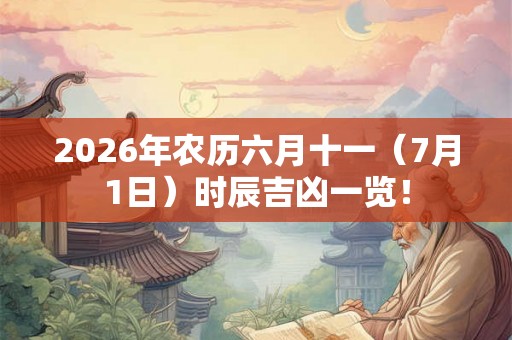 2026年农历六月十一（7月1日）时辰吉凶一览！