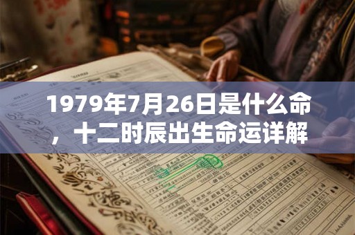 1979年7月26日是什么命，十二时辰出生命运详解